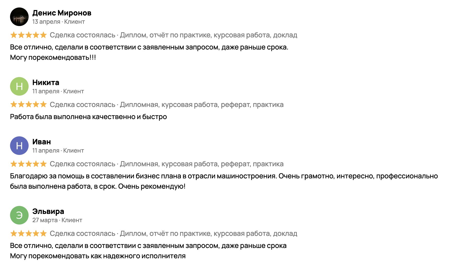 Отзывы с Авито